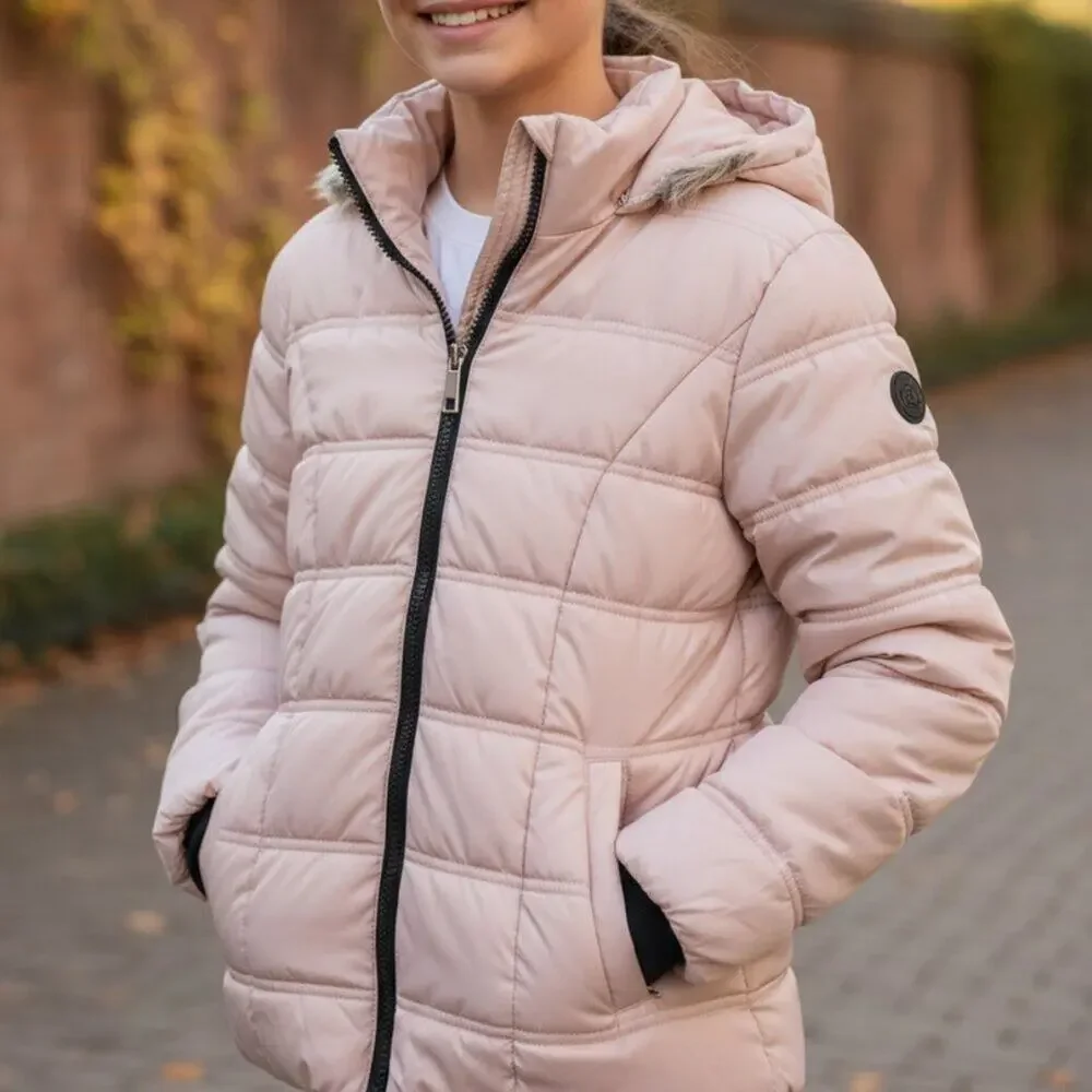 Girls SAGE Collective Pink Puffer Hooded Jacket Size M